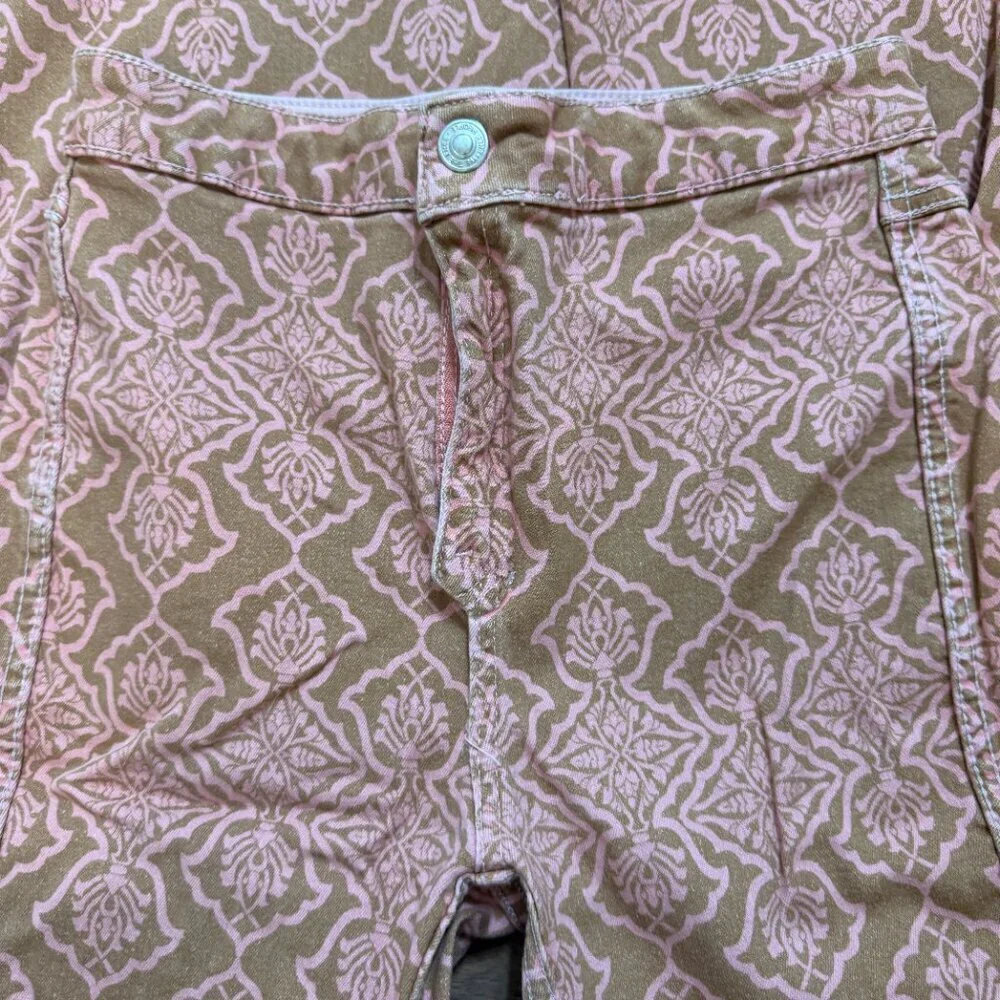Free People Throw It Back Reversible Flare Jeans in Pink Combo